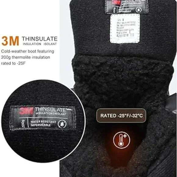 Men\'s Waterproof Winter Snow Boots Thinsulate SIZE 7-13 main image 5